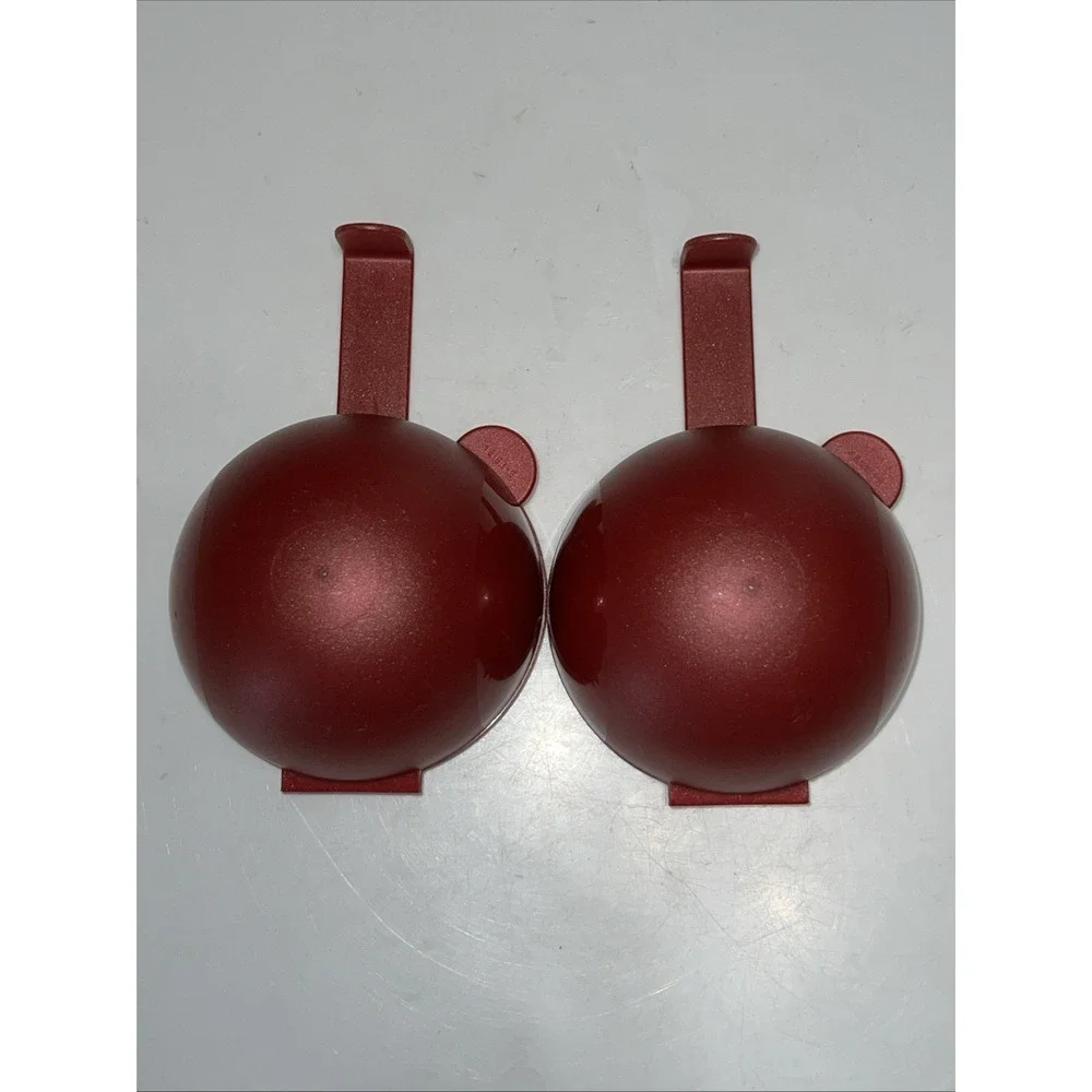 Set 2 Vintage Tupperware Forget Me Not Onion/Tomato Hanging‎ Keeper RED Garnet